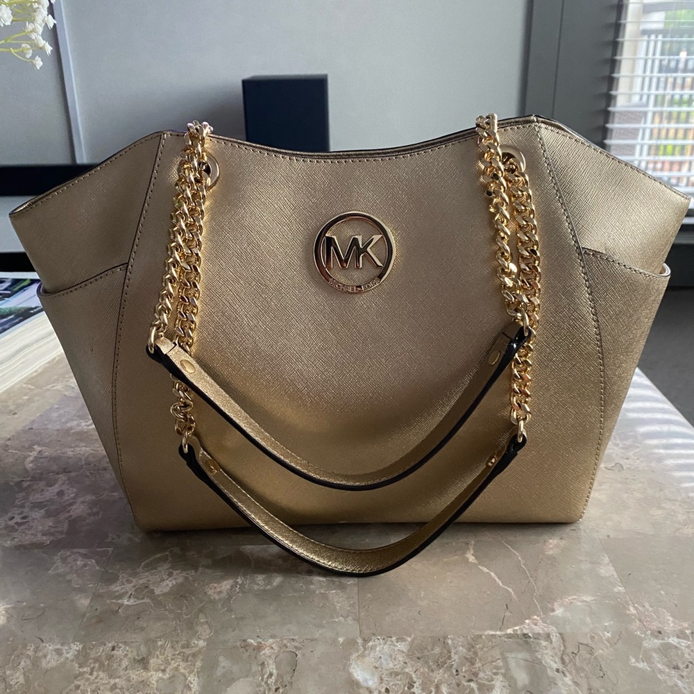 Gold Michael Kors purse